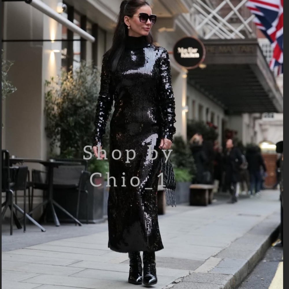 ZARA LONG SEQUIN DRESS LIMITED EDITION  bloggers favorite